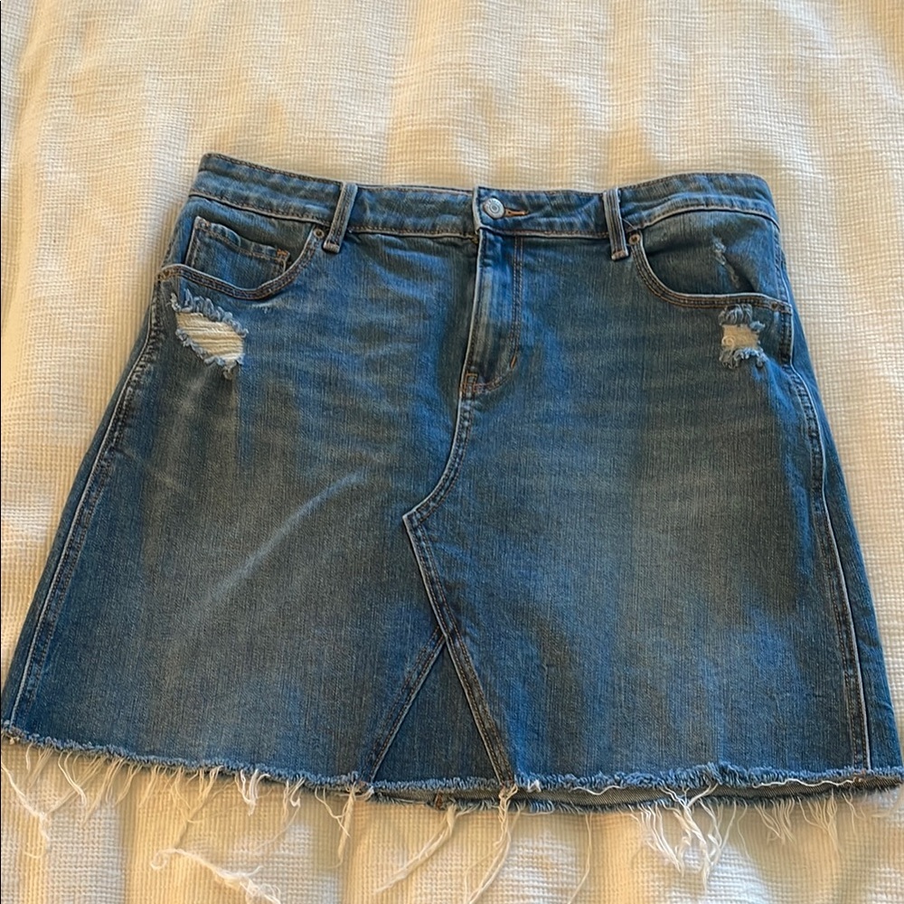 Old Navy Blue Mini A-line Skirt with Asymmetrical Hem for Casual Wear